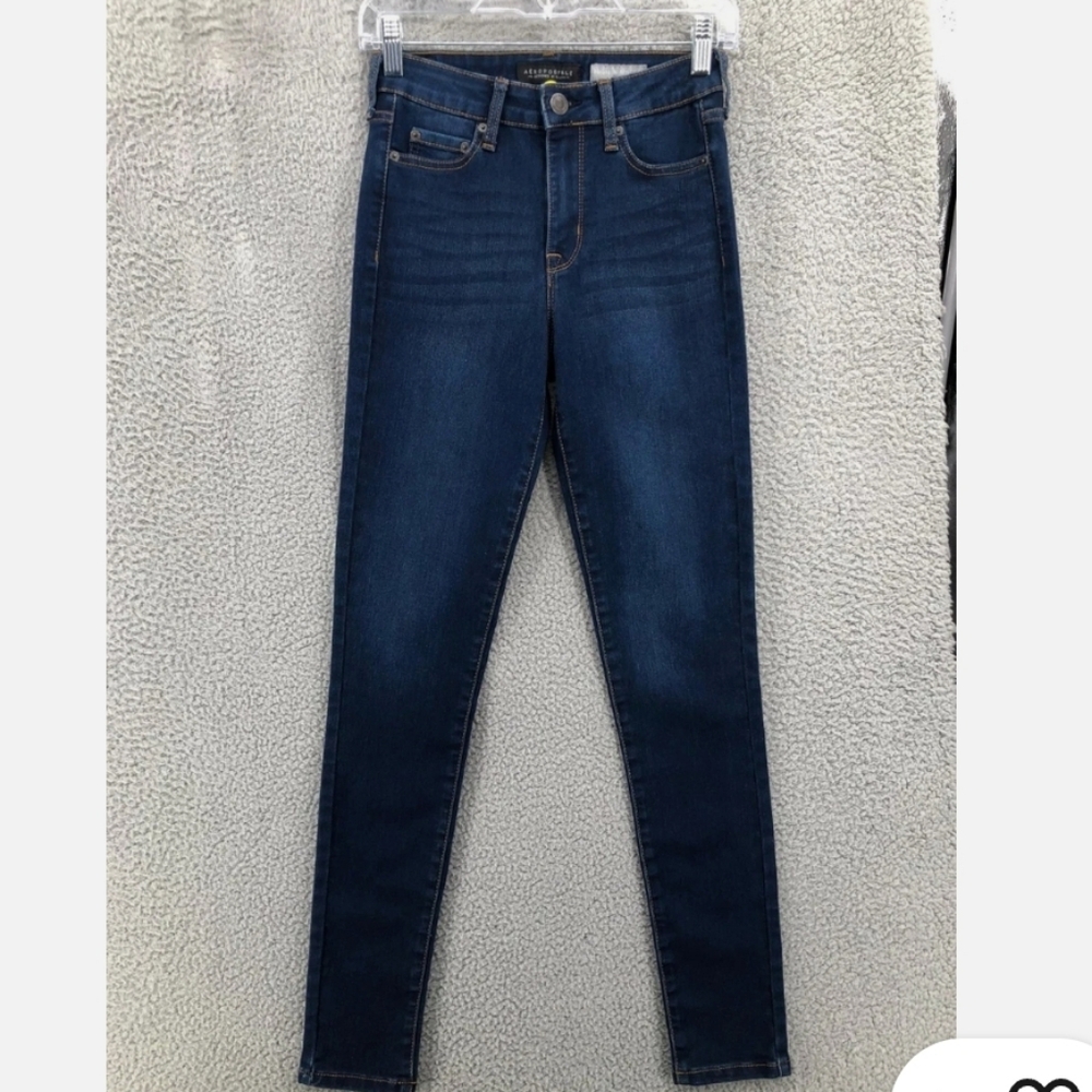 Women's Aeropostale High Rise Jeggings Blue Skinny Jeans